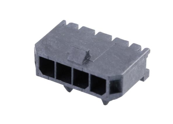 Molex 43650 Series Right Angle Through Hole PCB Header, 4 Contact(s), 3 mm Pitch, 1 Row, Shrouded