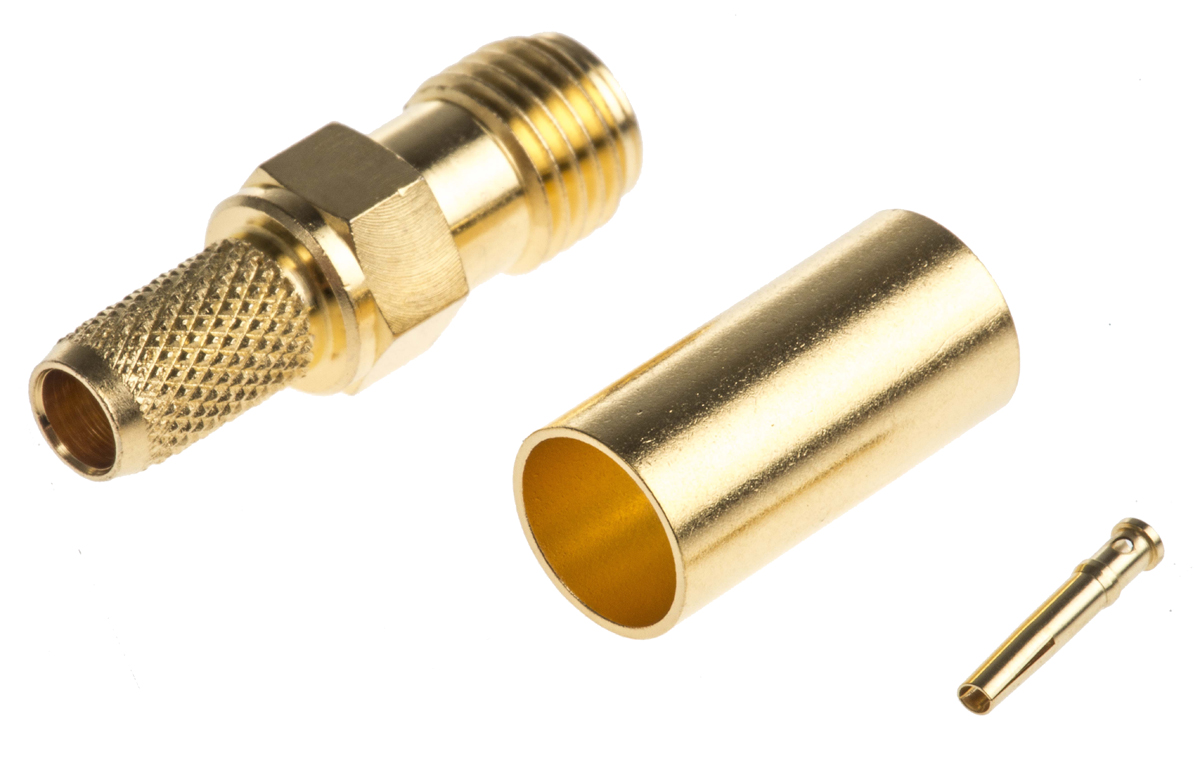 Telegartner, Jack Cable Mount SMA Connector, 50Ω, Crimp Termination, Straight Body