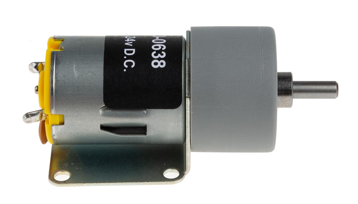 RS PRO Brushed Geared DC Geared Motor, 1.31 W, 12 V dc, 59 mNm, 274 rpm, 4mm Shaft Diameter