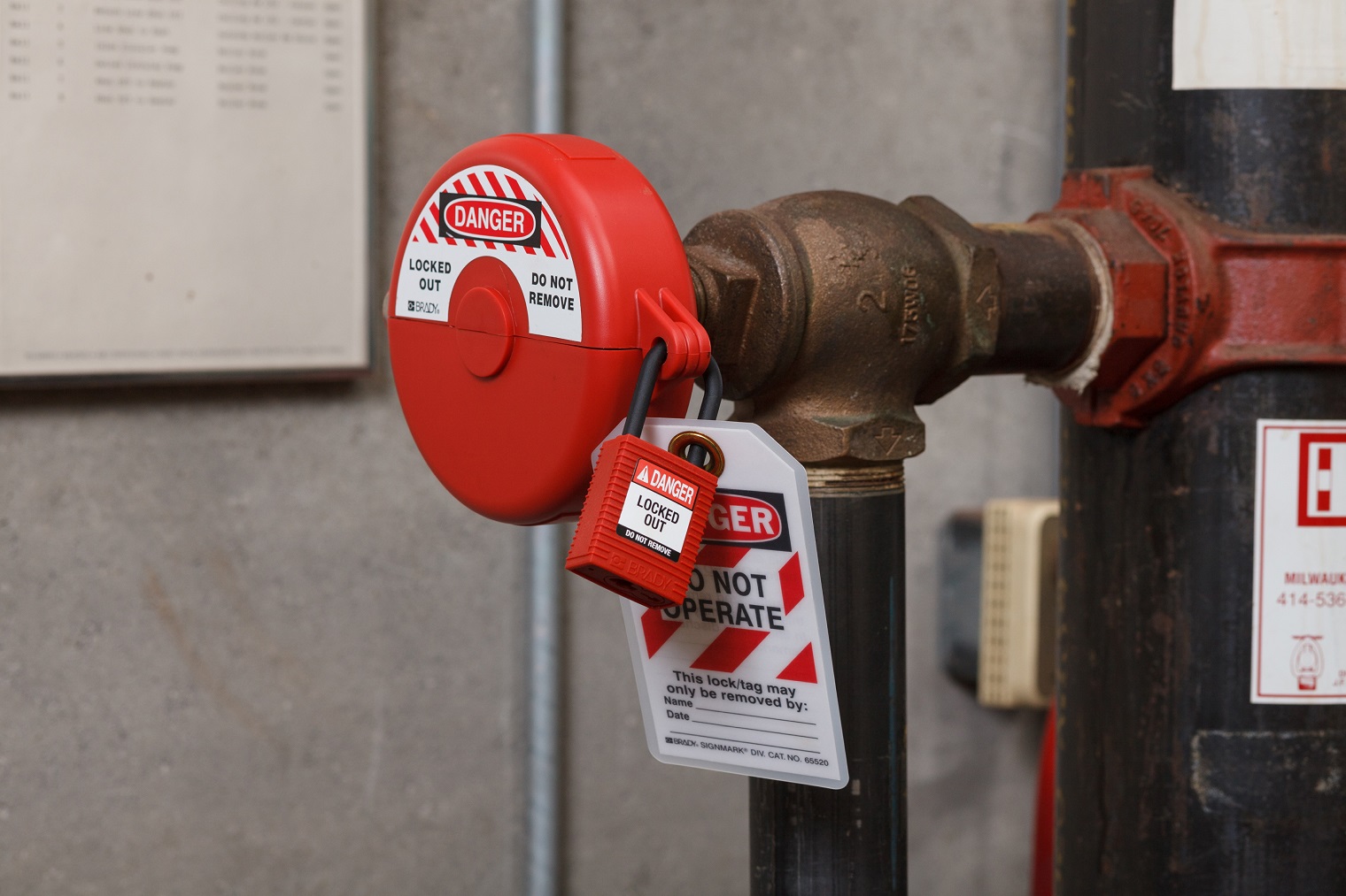 Brady Key Weatherproof Safety Padlock, 6.35mm Shackle