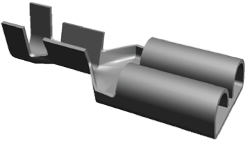 TE Connectivity FASTIN-FASTON .250 Uninsulated Female Spade Connector, Receptacle, 6.35 x 0.81mm Tab Size, 0.5mm² to
