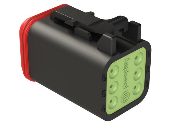 Amphenol Industrial, AT Cable connector Socket 6 Way, Crimp Termination AT06-6S-RD01BLK