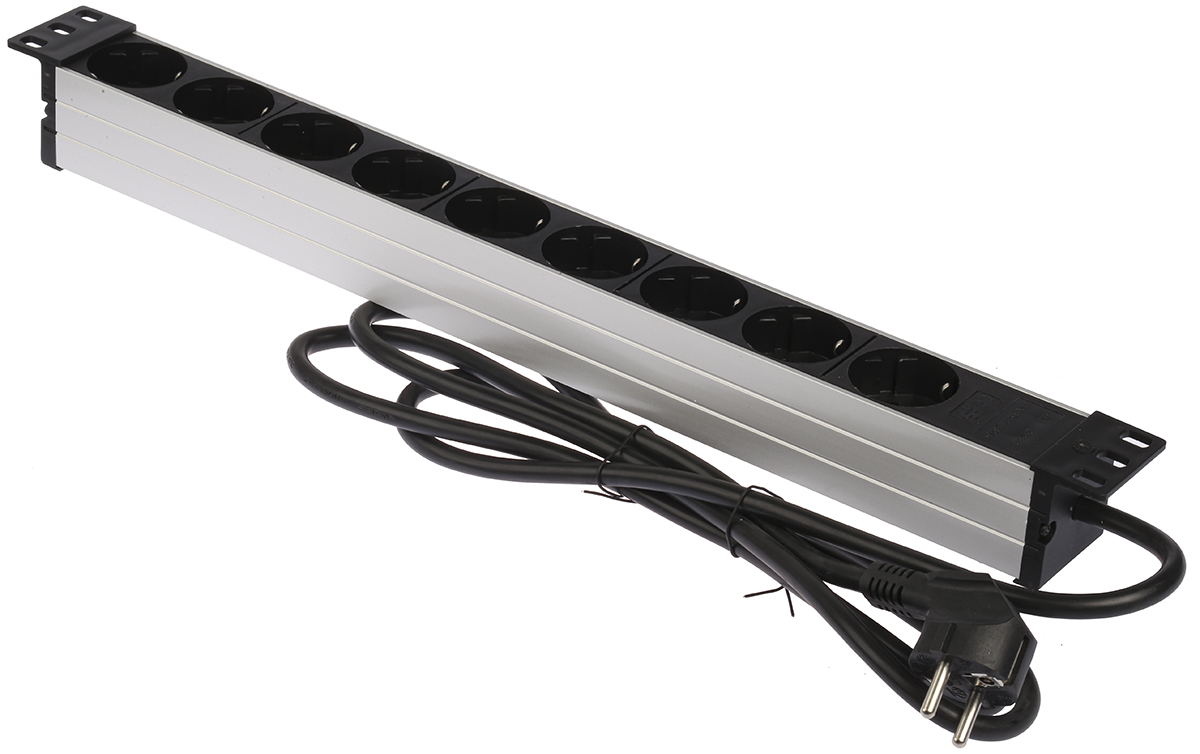 brennenstuhl Type F - German Schuko 9 Gang Power Distribution Unit, 2m Cable, 16A, 230 V ac