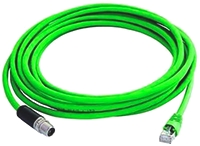 Telegartner, 3m Cat6a, Green M12 to Male RJ45 Male Shielded, Terminated PUR Sheath
