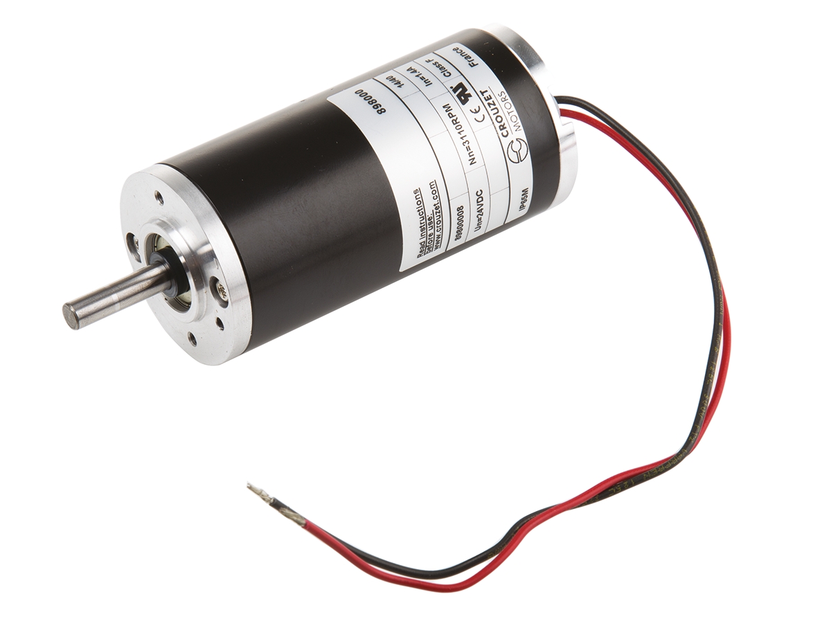 Crouzet Brushed DC Motor, 36 W, 24 V dc, 75 mNm, 3100 rpm, 6mm Shaft Diameter
