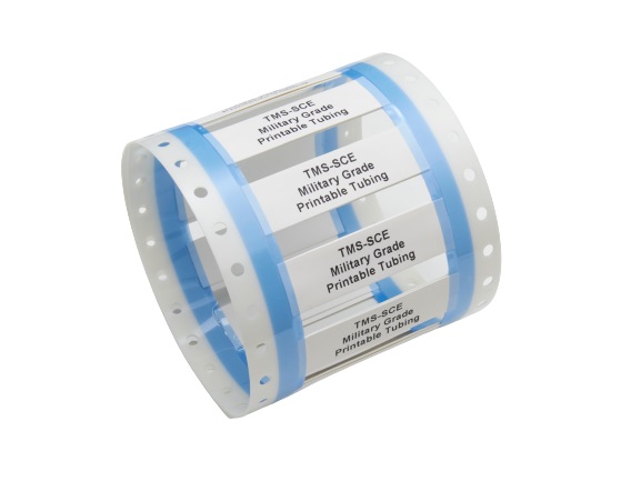 TE Connectivity TMS-SCE White White Print Heat Shrink Cable Marker, 4.75mm Width, 250 Qty