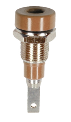 Staubli Brown Female Banana Socket, 2mm Connector, Tab Termination, 10A, 30 V, 60V dc