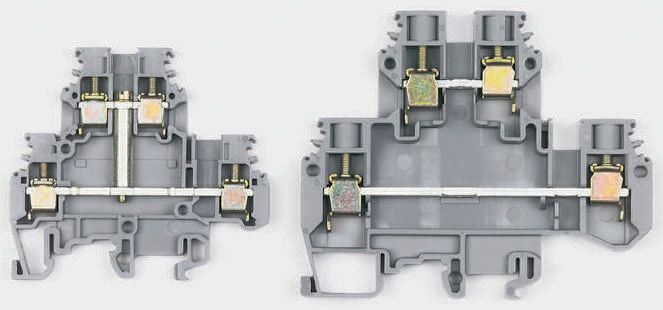 Entrelec 1SNA115498R1700 SNA Series Grey, 6mm², Double-Level, Screw Termination