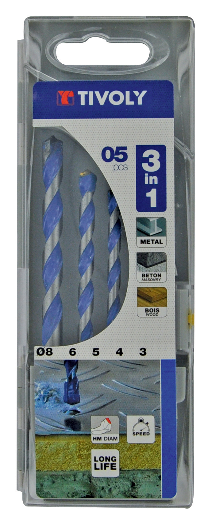 Tivoly Carbide Tipped Glass Drill Bit 5mm x 5mm