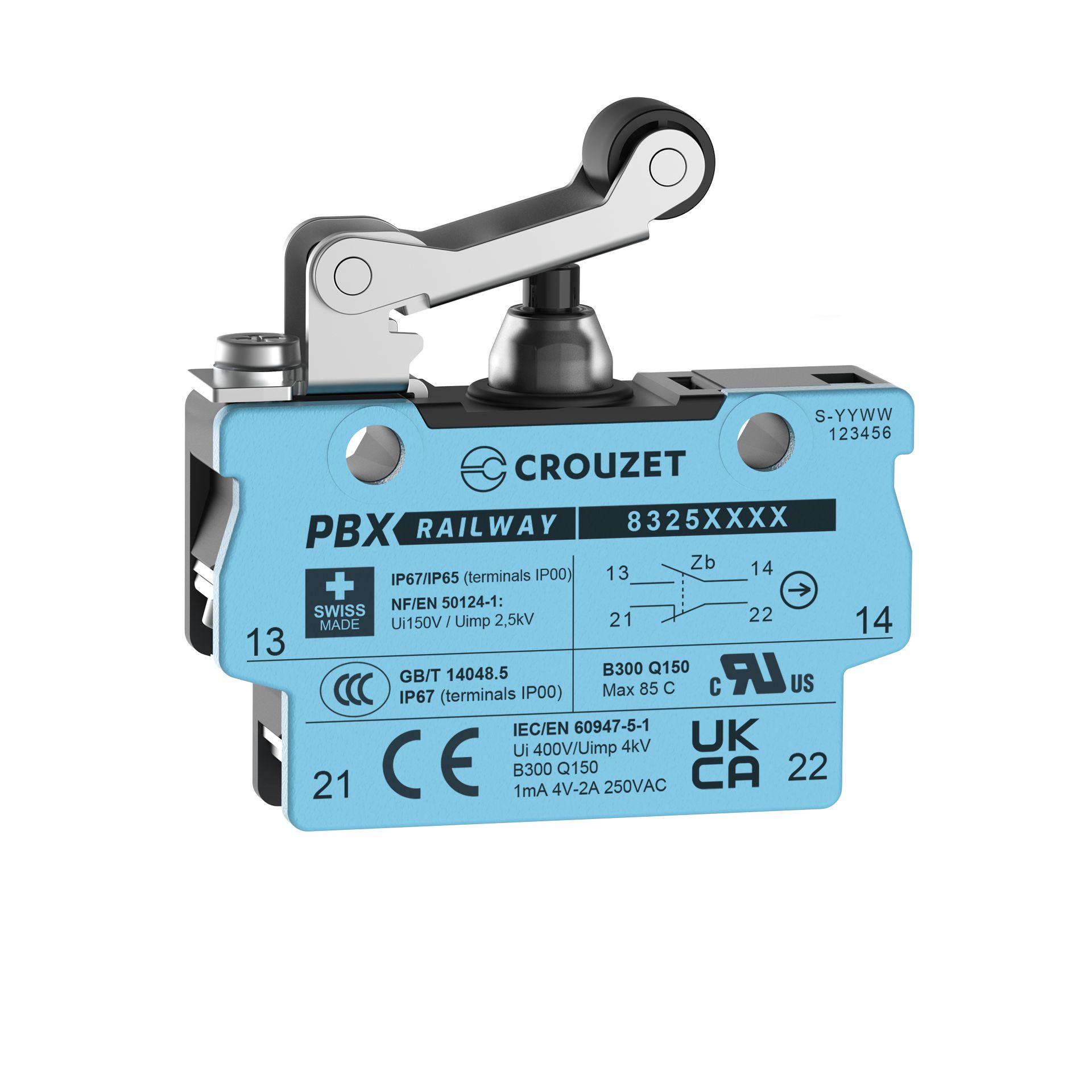 Crouzet Roller Lever Micro Switch, Screw Terminal, SPST, IP67