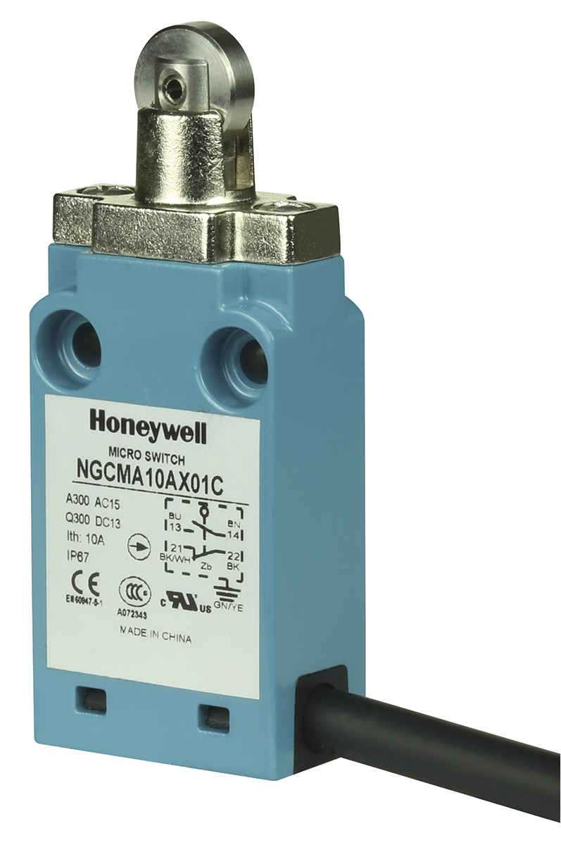 Honeywell NGC Series Roller Plunger Limit Switch, 2NO/2NC, IP67, DPDT, Metal Housing, 10mA Max