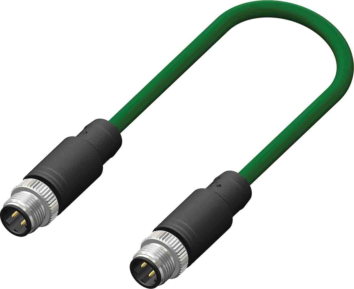 RS PRO Male 4 way M12 to Male 4 way M12 Sensor Actuator Cable, 10 m
