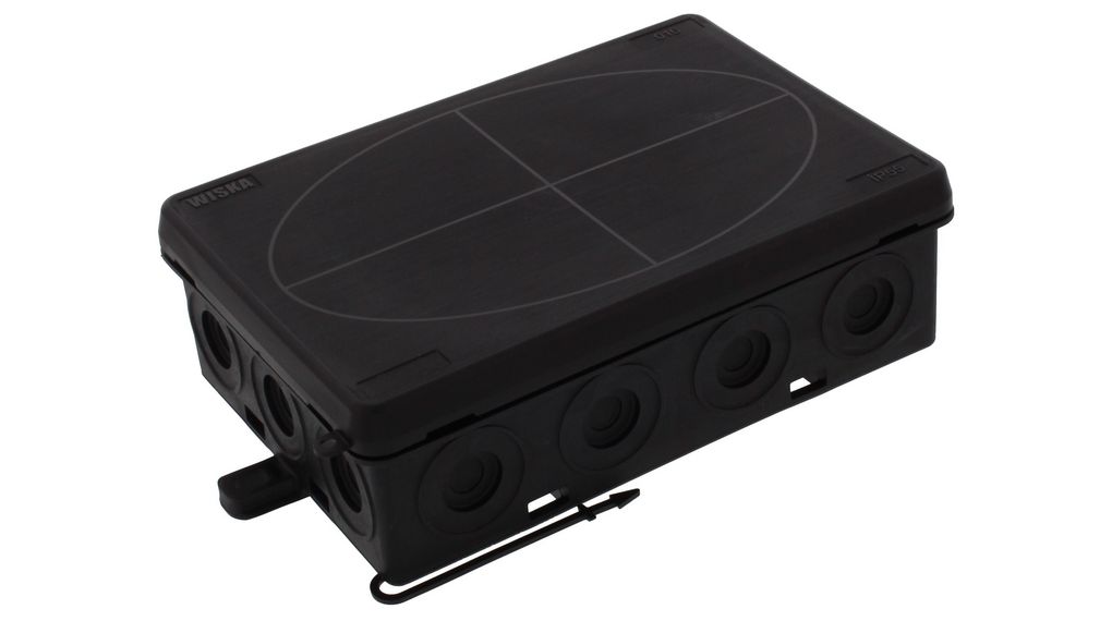 WISKA KA Series Black Polypropylene, Polyurethane Junction Box, IP55, 125 x 86 x 41mm