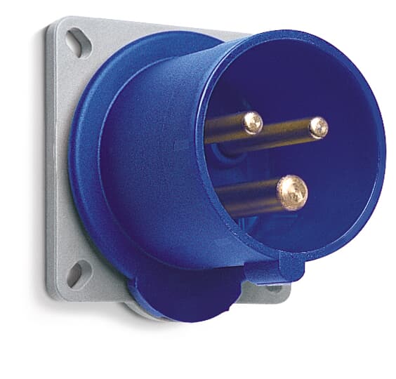 Amphenol Industrial, 2CMA1 IP44 Blue Panel Mount 3P+E Industrial Power Plug, Rated At 32A, 250 V