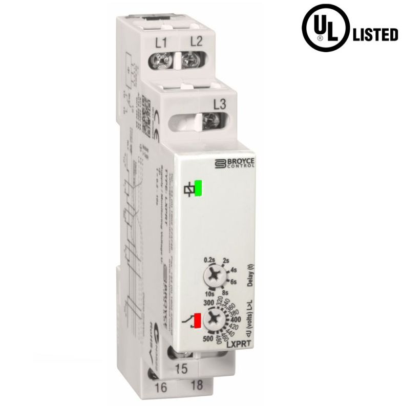 Broyce Control Phase, Voltage Monitoring Relay, 3 Phase, SPDT, 280 → 520V ac, DIN Rail