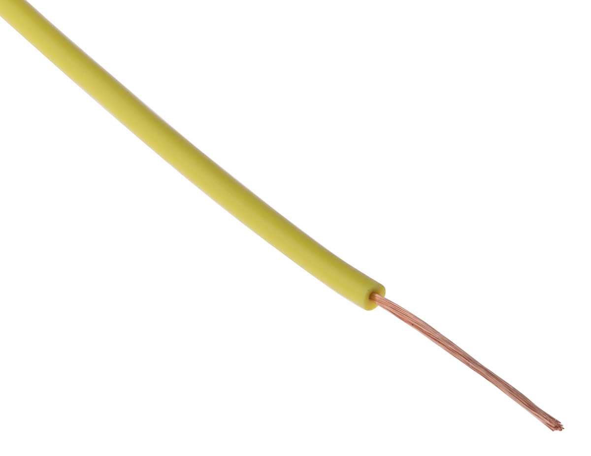 Staubli Yellow 0.15 mm² Equipment Wire, 26 AWG, 39/0.07 mm, 100m, PVC Insulation