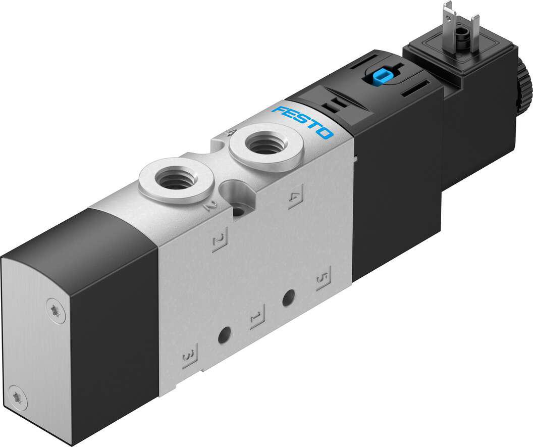 Festo 5/2 Monostable Solenoid Valve - Electrical G 1/8 VUVS Series 24V dc, 575263