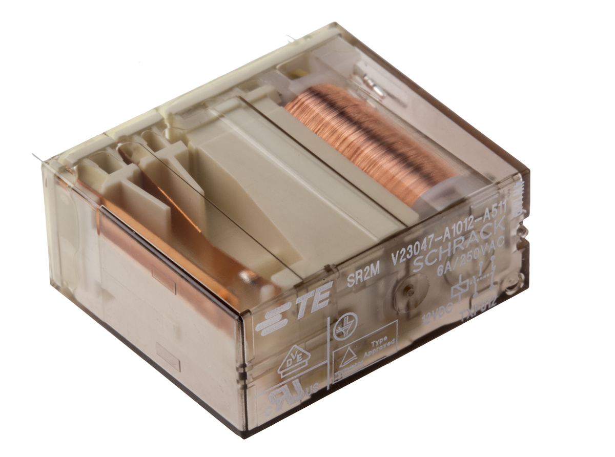 TE Connectivity PCB Mount Force Guided Relay, 12V dc Coil Voltage, 2 Pole, DPST