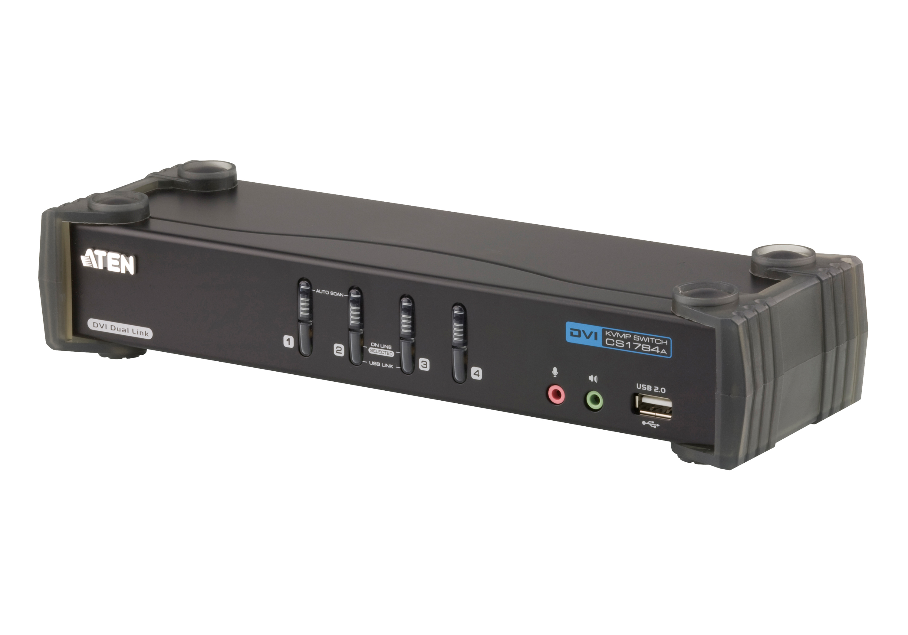 Aten 4 Port USB DVI KVM Switch, Stereo 2560 x 1600 Maximum Resolution