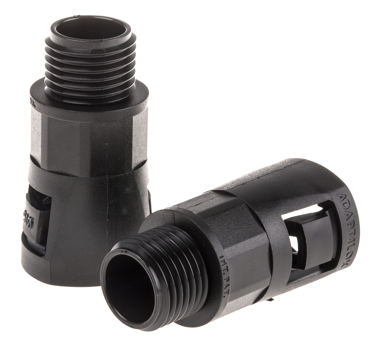 Adaptaflex Straight, Conduit Fitting, 16mm Nominal Size, M16, Nylon 66, Black IP66 rating