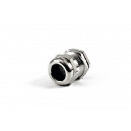 Hammond 1427BCG Series Grey Nickel Plated Brass Cable Gland, M20 Thread, 10mm min., 14mm max., IP68