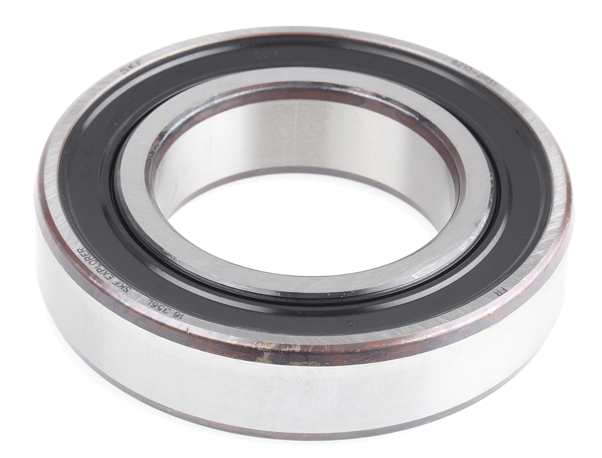 SKF 6210-2RS1 1 Row Ball Bearing - 50 mm ID, 90 mm OD