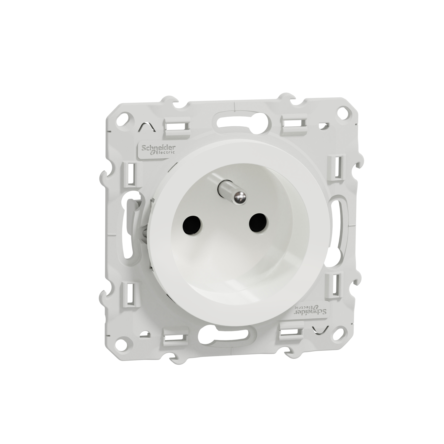 Schneider Electric White 1 Gang Plug Socket, 2 Poles, 16A, French 2P