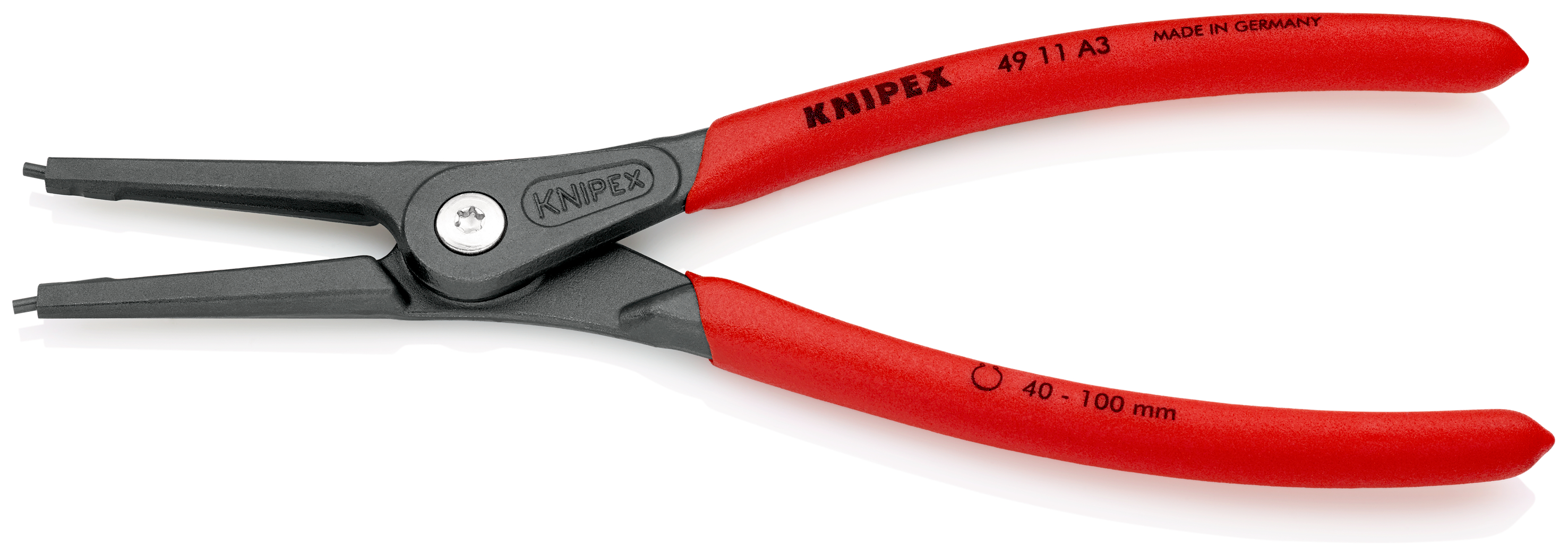 Knipex Circlip Pliers, 225 mm Overall, Straight Tip