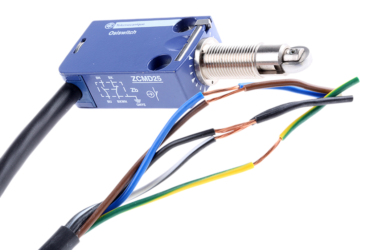 Telemecanique Sensors XCMD Series Roller Plunger Limit Switch, NO/NC, IP66, IP67, IP68, DP, Zinc Alloy Housing, 240V ac
