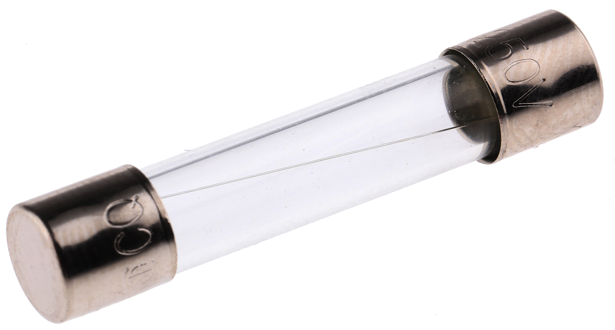 RS PRO 3A F Glass Cartridge Fuse, 6.3 x 32mm