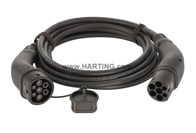 HARTING 32 A Mode 3, Type 2 to Type 2, EV Charging Cable 7.5m