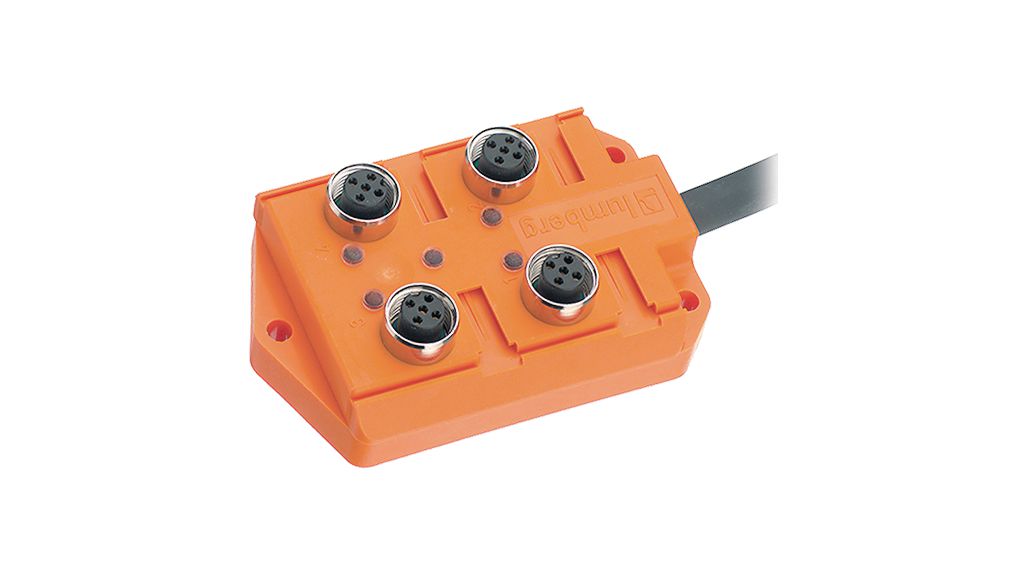 Lumberg Automation ASB Series Sensor Box, M12, 10m cable, 4 way, 4 port