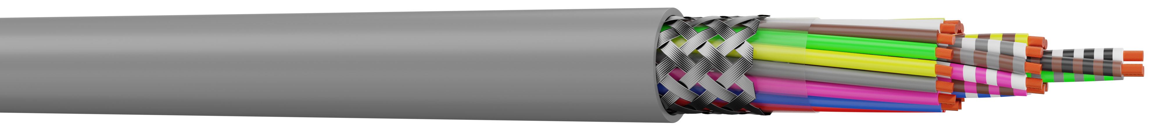 AXINDUS HIFLEX-CY Data Cable, 19 Cores 0.34 mm² 22 AWG, 100 m, Screened, Grey Polyvinyl Chloride Sheath
