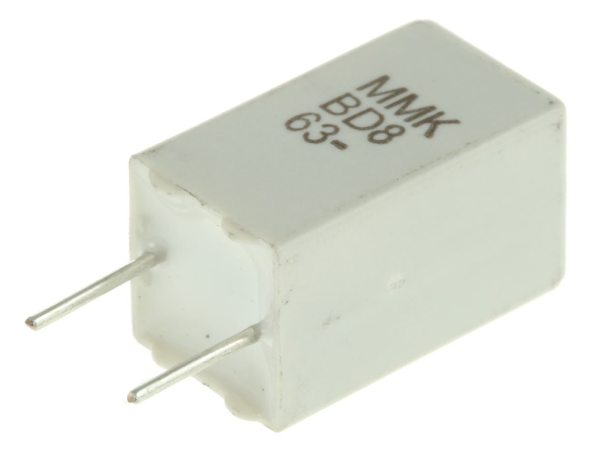 KEMET MMK Polyester Film Capacitor, 40 V ac, 63 V dc, ±10%, 2.2μF, Through Hole