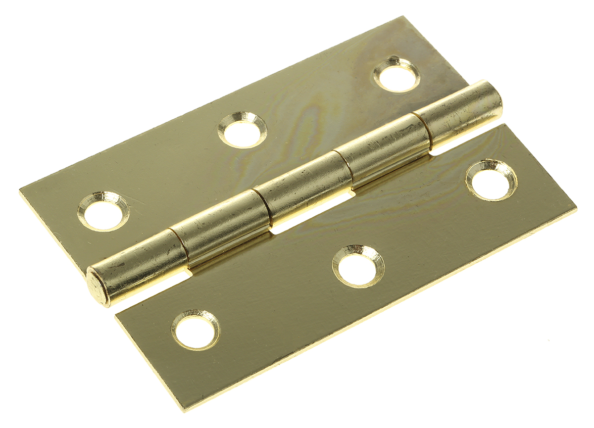RS PRO Steel Butt Hinge, Screw Fixing, 75mm x 49mm x 1.4mm