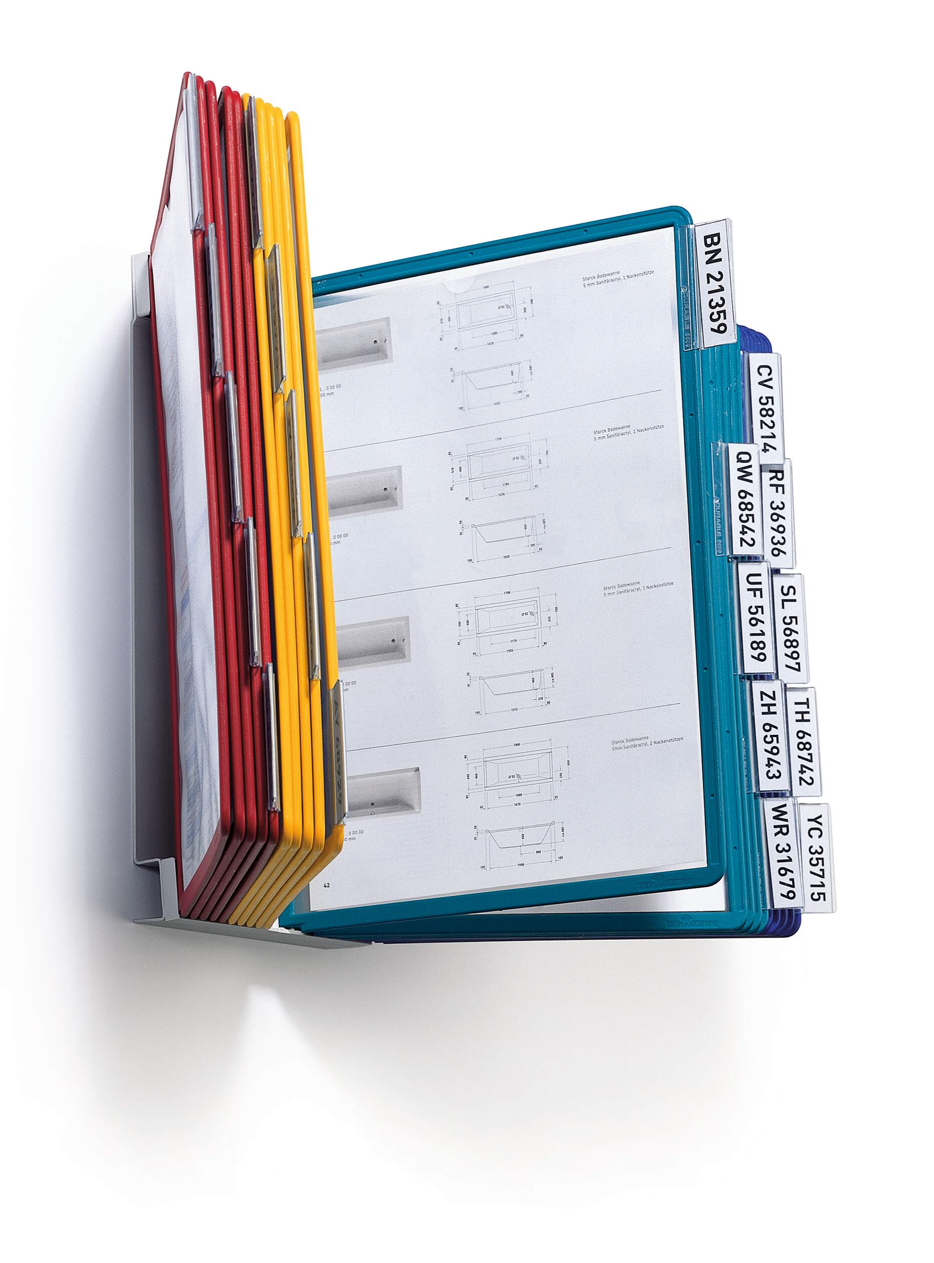 Durable Blue, Green, Red, Yellow A4 Presentation Folder