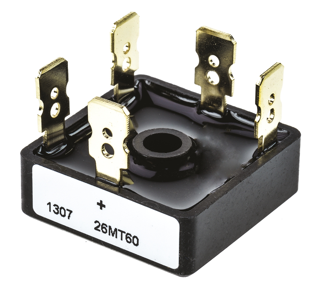 Vishay Bridge Rectifier, 25A, 600V, 3-phase, 5-Pin