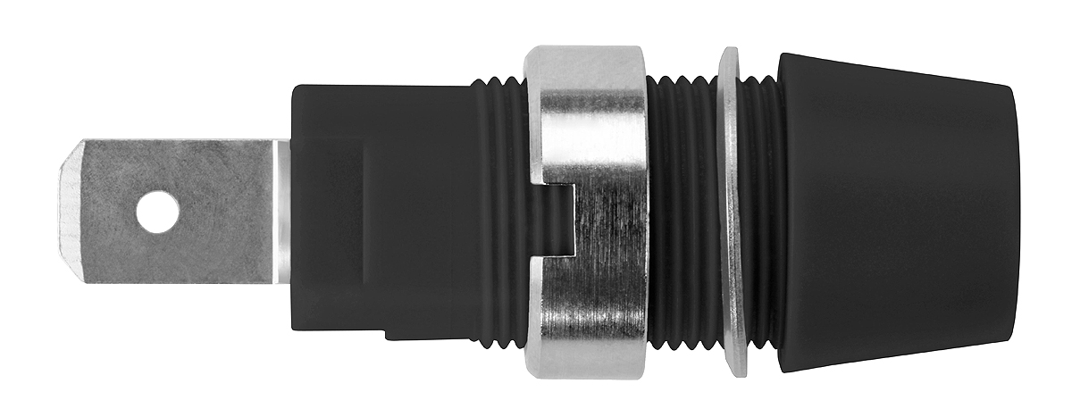 Schutzinger Black Female Banana Socket, 4 mm Connector, Tab Termination, 32A, 1000V, Nickel Plating