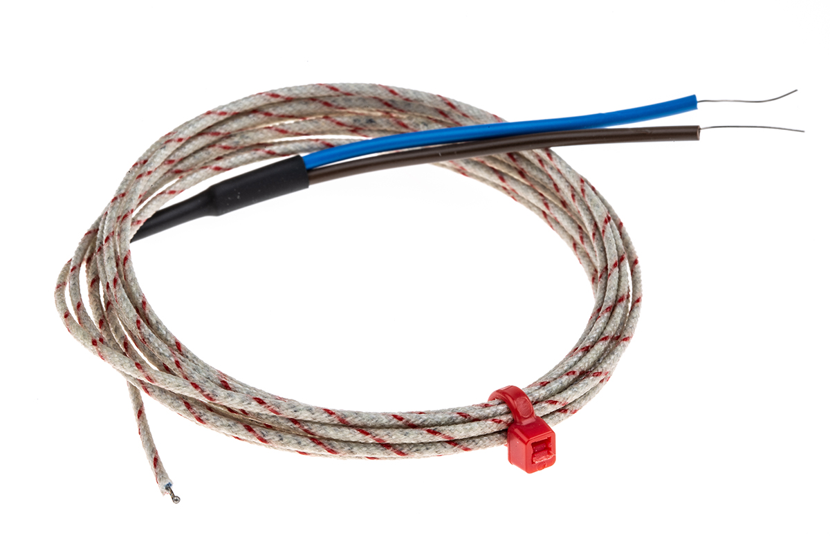 RS PRO Type K Exposed Junction Thermocouple 2m Length, 1/0.3mm Diameter → +350°C