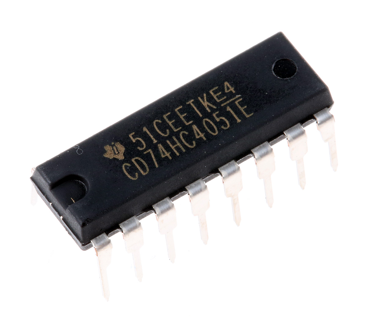 Texas Instruments CD74HC4051E Multiplexer/Demultiplexer Single 8:1 3 V, 5 V, 16-Pin PDIP