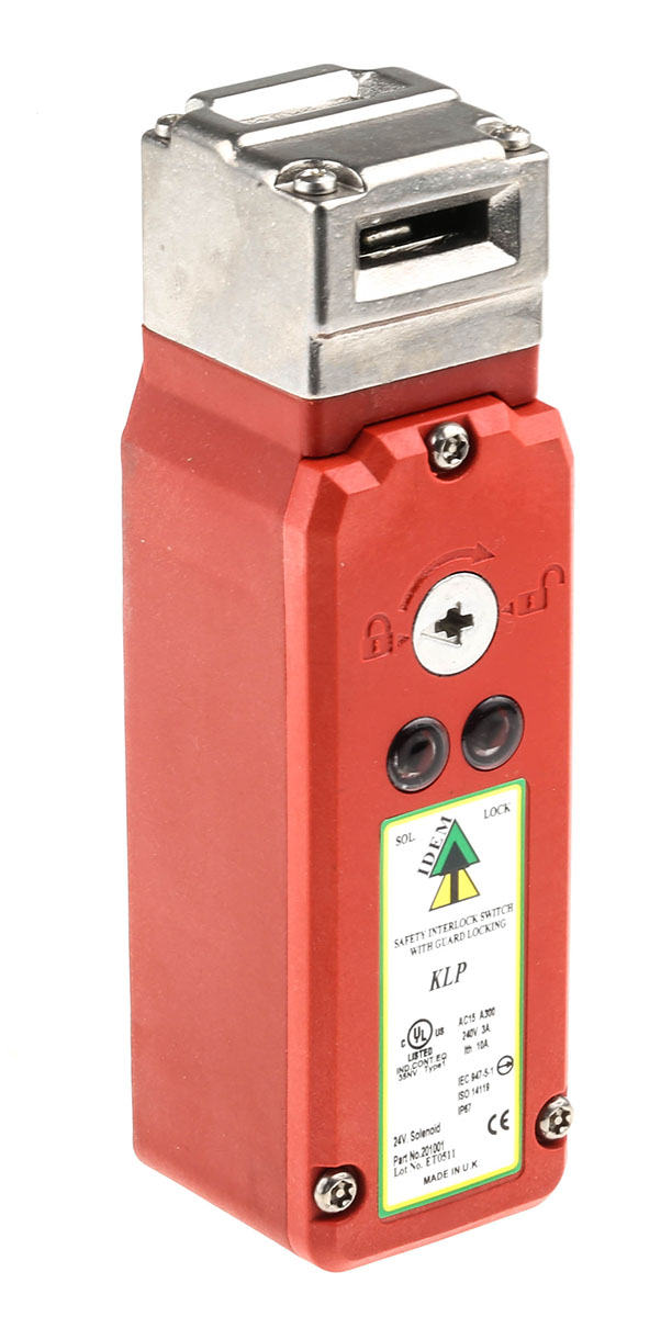 IDEM KLP Series Solenoid Interlock Switch, Power to Unlock, 24V ac/dc