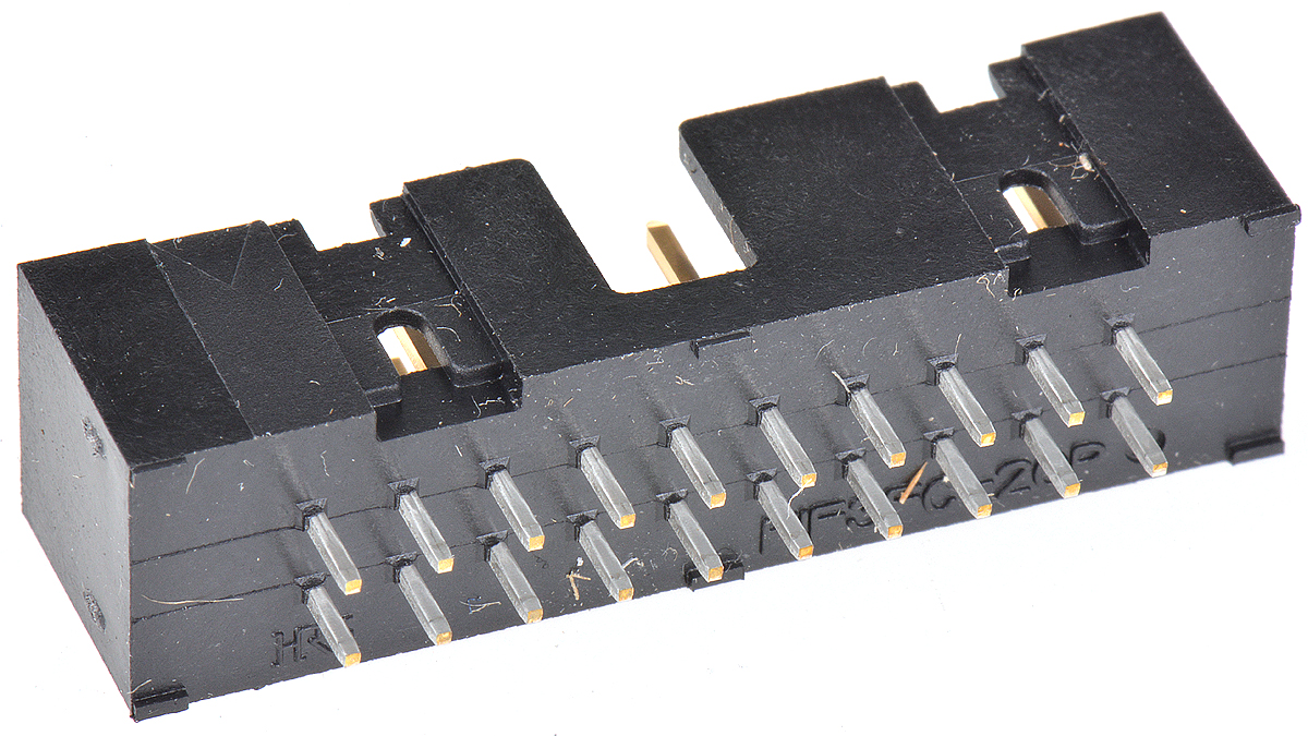 Hirose HIF3FC Series Straight Through Hole PCB Header, 20 Contact(s), 2.54 mm Pitch, 2 Row, Shrouded