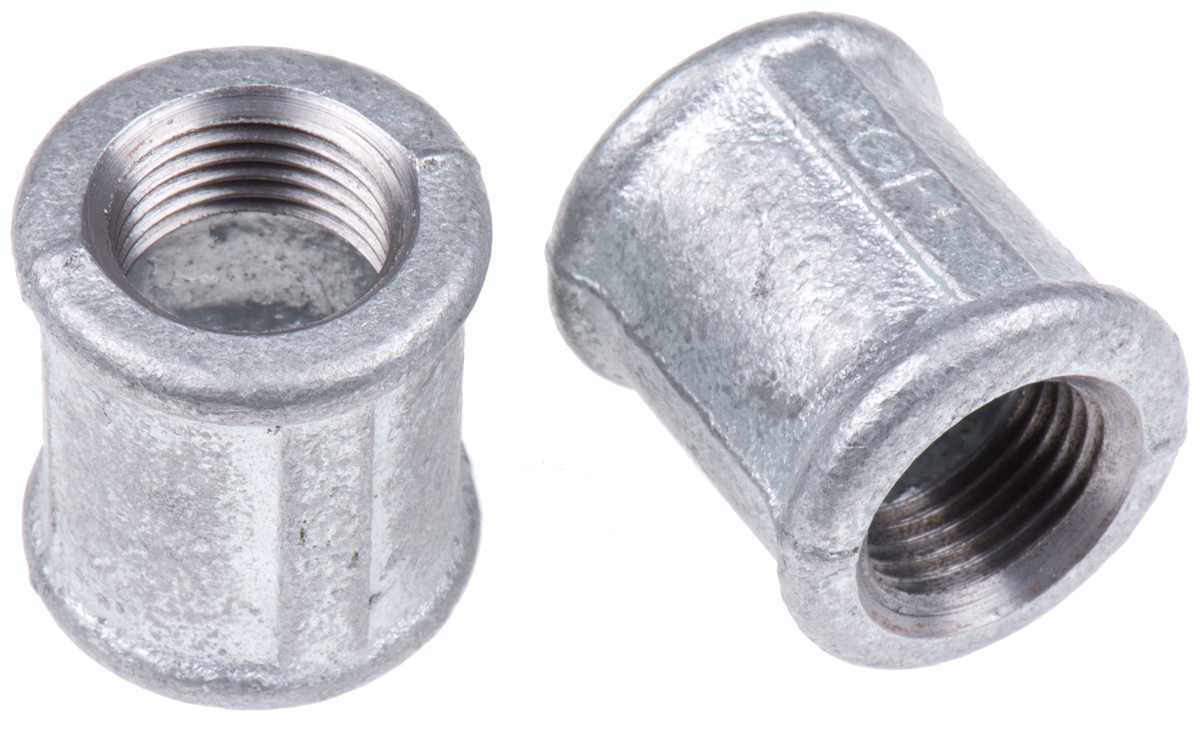 Georg Fischer Galvanised Malleable Iron Fitting Socket, Female BSPP 1/2in to Female BSPP 1/2in