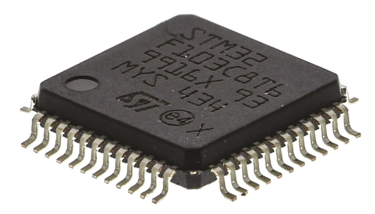STMicroelectronics, 32bit ARM Cortex M3, STM32F1 Microcontroller, 72MHz, 64 kB Flash, 48-Pin LQFP