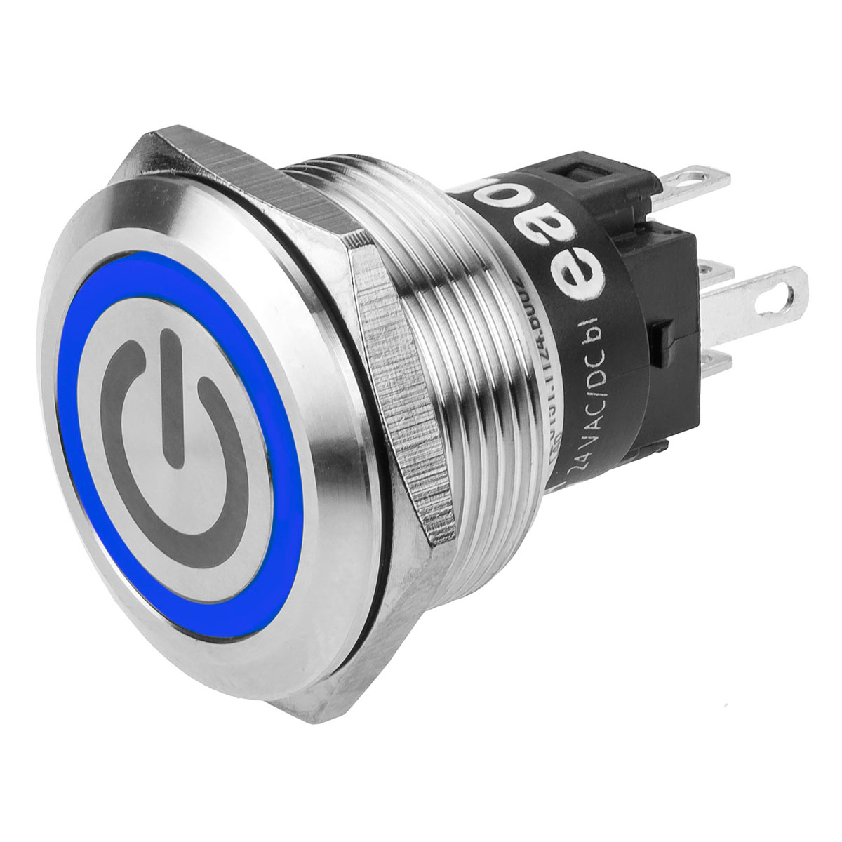EAO 82 Series Illuminated Push Button Switch, Momentary, Panel Mount, 22.3mm Cutout, SPDT, Blue LED, 240V, IP65, IP67