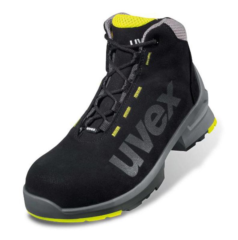 uvex 1 Black/Lime ESD Safe Non Metal Toe Capped Men, Women Safety Boots, UK 14, EU 49