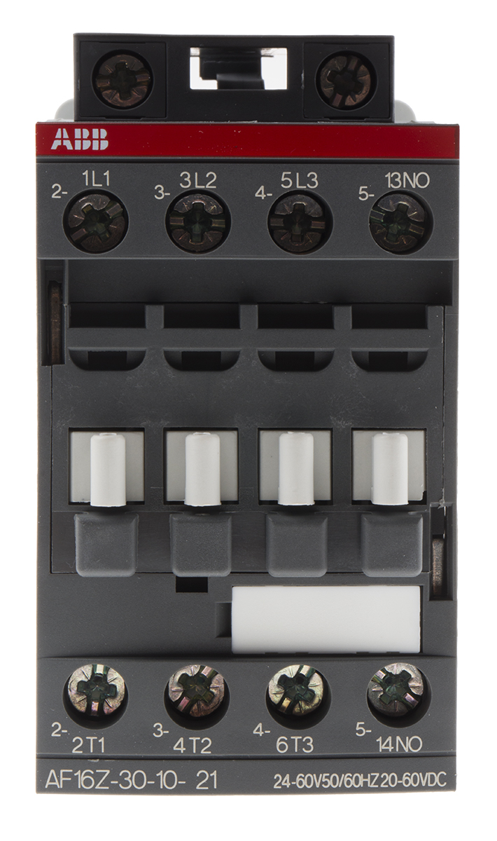 ABB AF16Z Contactor, 60 V Coil, 3-Pole, 10.5 A, 1500 V 60 V, 3 NO, 690V
