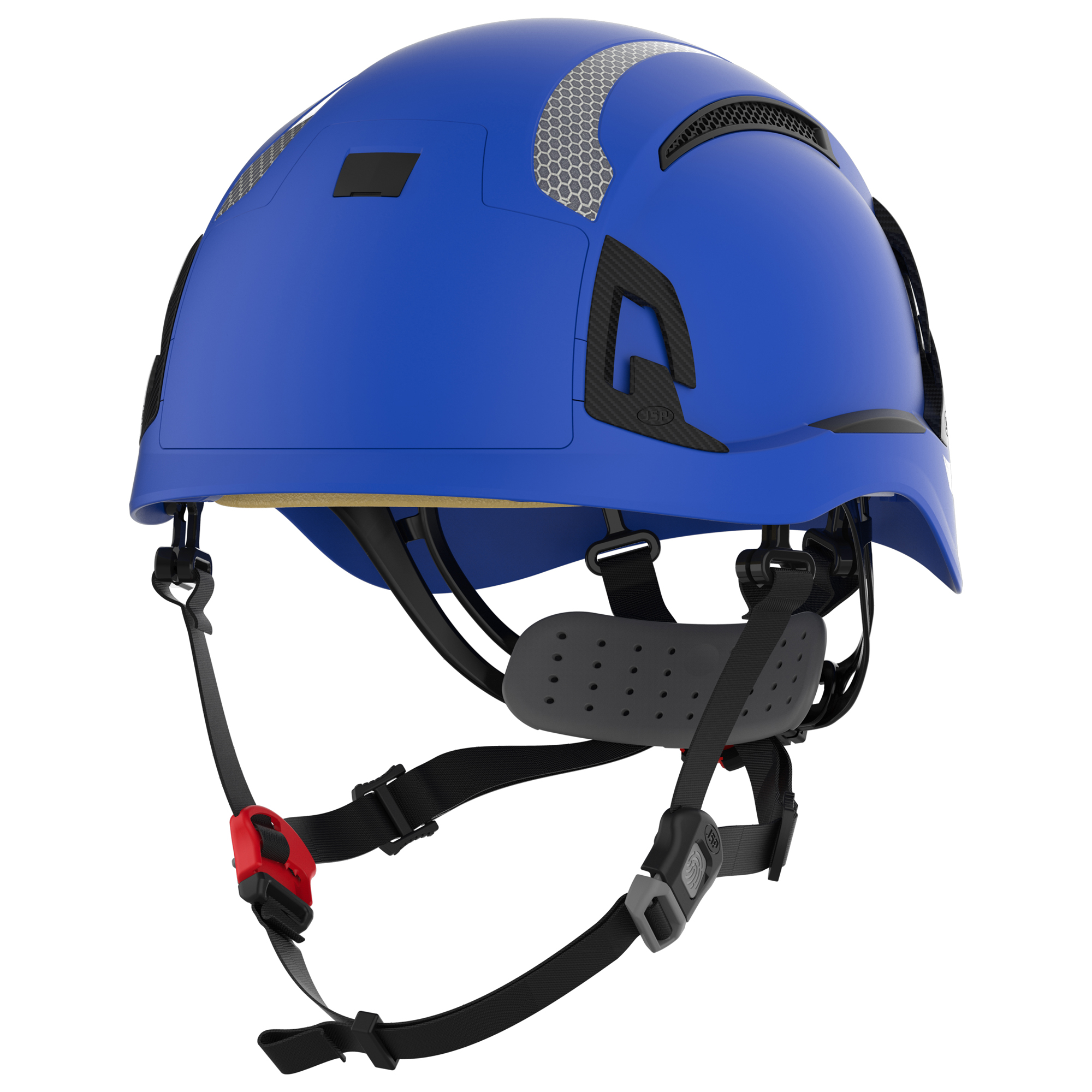 JSP EVO ALTA Blue Hard Hats with Chin Strap, AdjustableVentilated