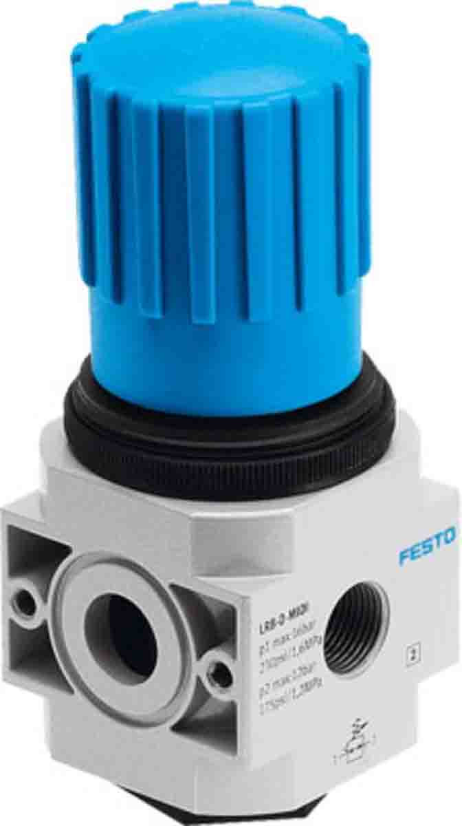 Festo G 1/4 Pneumatic Regulator - 0.5bar to 12bar, 16bar max. input, 197535