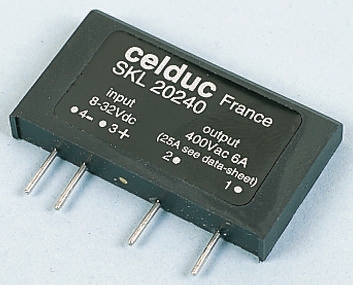 Celduc SK Series Solid State Relay, 25 A Load, PCB Mount, 600 V ac Load, 32 V dc Control